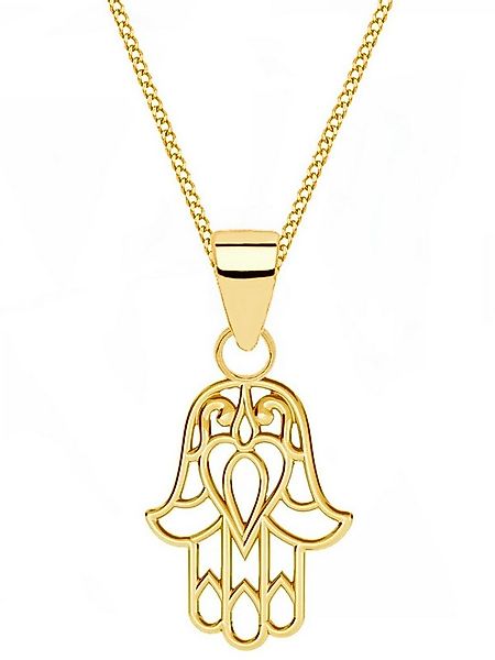 Goldene Hufeisen Kette mit Anhänger Hamsa Fatima Hand Halskette, 925 Echtsi günstig online kaufen