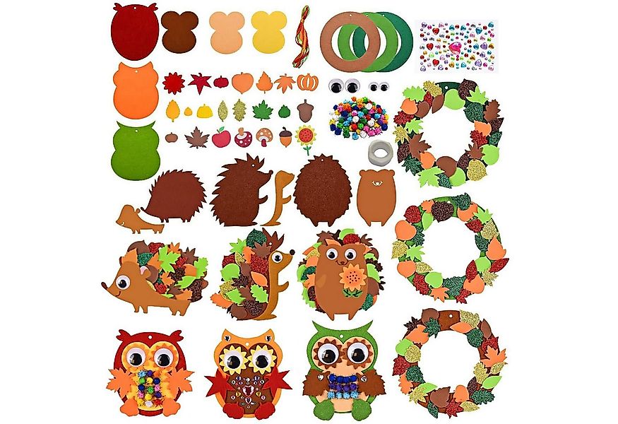 Coonoor Hängedekoration Bastelset für den Herbst, DIY Eulen & Igel, Ahornbl günstig online kaufen