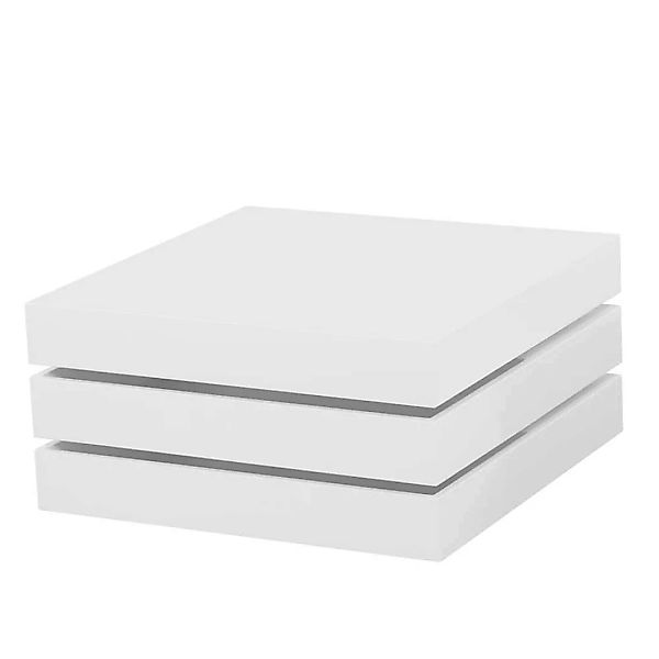 Hochglanz Couchtisch mit schwenkbarer Tischplatte Weiß günstig online kaufen