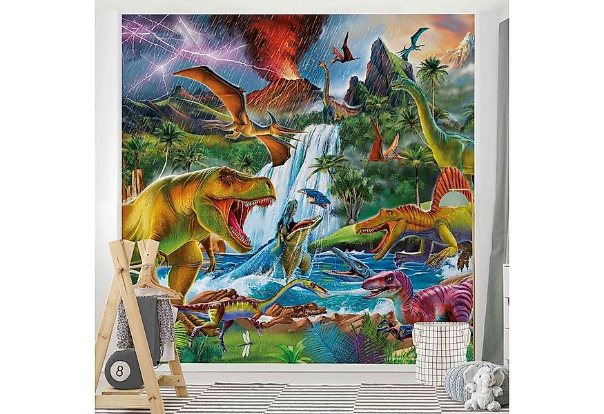 Bilderdepot24 Kindertapete Kinderzimmer Dinosaurier Urzeitgewitter Kinder W günstig online kaufen