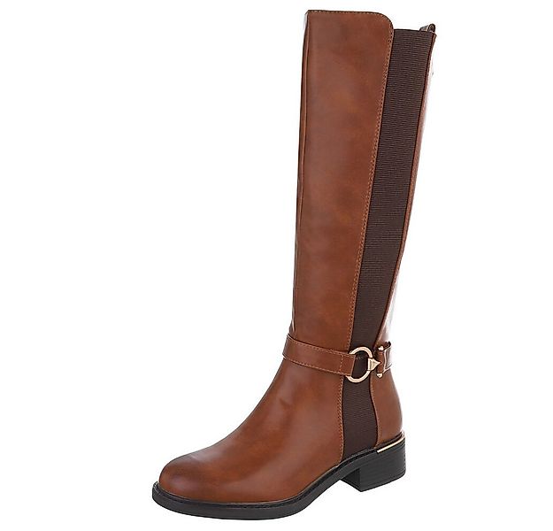 Ital-Design Elegante Damen-Stiefel mit elastischen Einsätzen und Komfort St günstig online kaufen