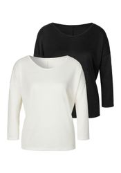 LASCANA 3/4-Arm-Shirt "aus feinem Strick" 2er-Pack, aus pflegeleichter Qual günstig online kaufen