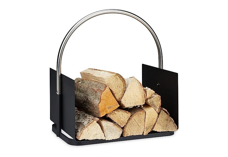 relaxdays Kaminholzkorb schwarz günstig online kaufen