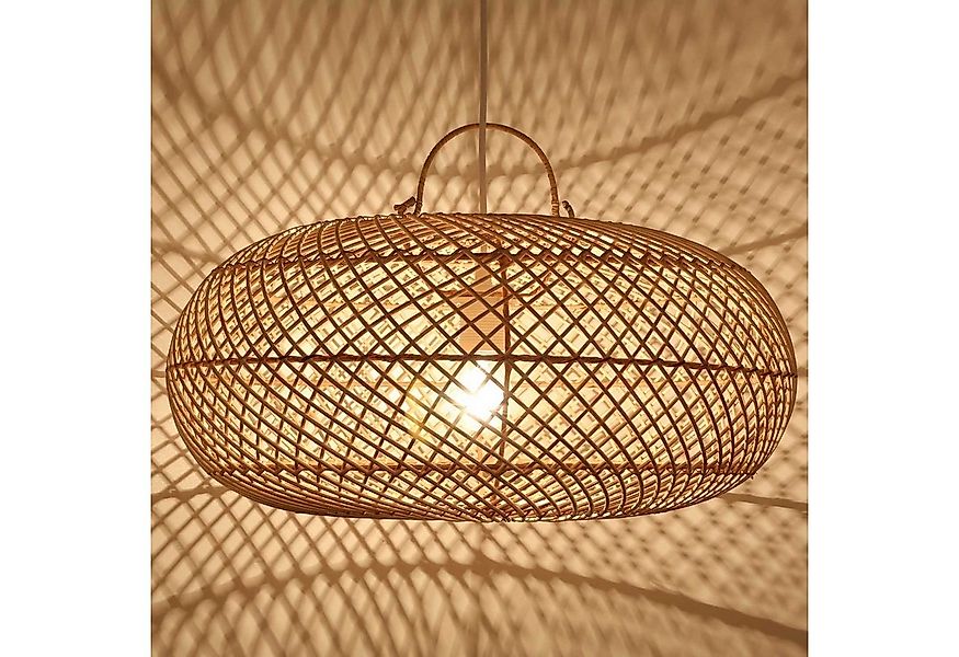 Casa Moro Deckenleuchten Hängeleuchte Rattan Wohnzimmer Esszimmer Pendelleu günstig online kaufen