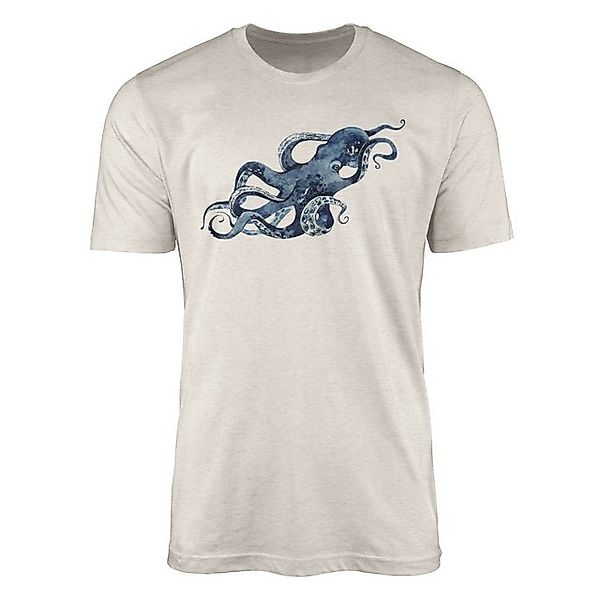 Sinus Art T-Shirt Herren Shirt 100% gekämmte Bio-Baumwolle T-Shirt Oktopus günstig online kaufen