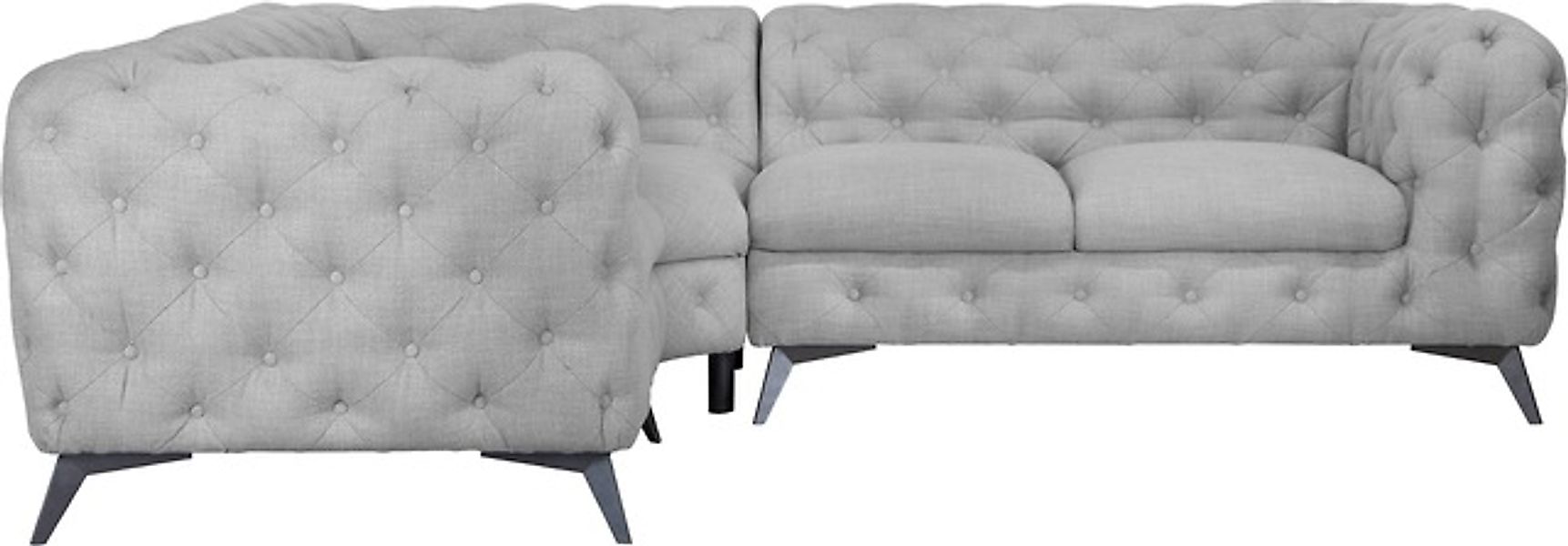 Leonique Chesterfield-Sofa »Ecksofa GLYNIS L-Form mit Wellenunterfederung, günstig online kaufen