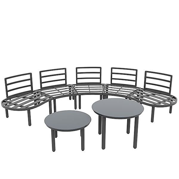HAUSS SPOLE Sofa 5-Sitzer, 2 Couchtische aus gehärtetem Glas, mit verstellb günstig online kaufen