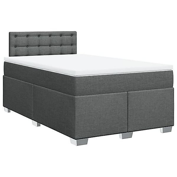 vidaXL Bett Boxspringbett mit Matratze Dunkelgrau 120x190 cm Stoff günstig online kaufen