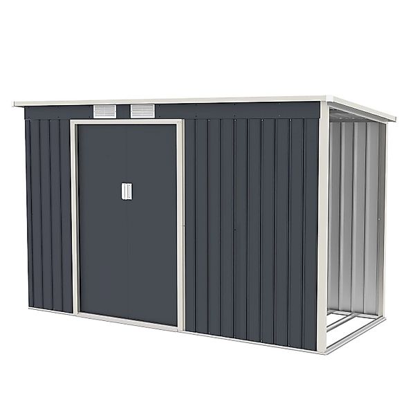 Juskys Gartenhaus M rechts, BxT: 278x130 cm, mit Holzunterstand rechts & Fu günstig online kaufen