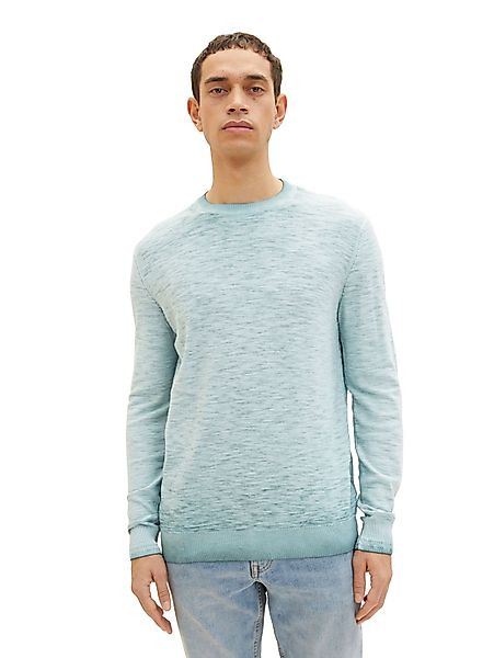 Tom Tailor Herren Rundhals Pullover WASHED CREWNECK - Regular Fit günstig online kaufen