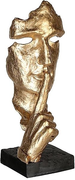 Casablanca by Gilde Dekofigur Skulptur Silence, gold/schwarz (1 St), Dekoob günstig online kaufen