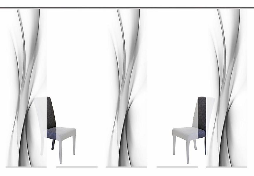 HOME WOHNIDEEN Schiebegardine UFA (5 St), Klettband, blickdicht, HxB: 245x6 günstig online kaufen