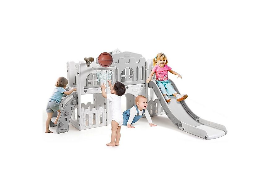 GarveeMore Gartendusche Kinder Rutsche 8 in1 Mit Klettern, Teleskop, Basket günstig online kaufen