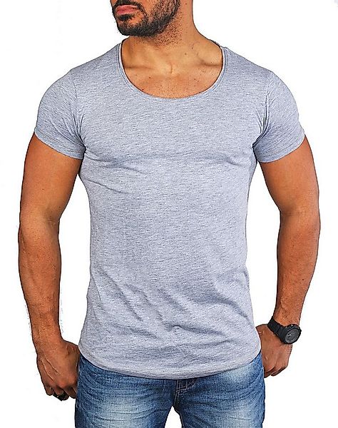 Young & Rich T-Shirt Herren Uni Basic rundhals Ausschnitt vintage Look Unte günstig online kaufen