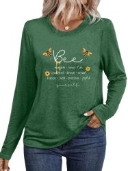 PYLIKE Rundhalsshirt Damen Rundhalsausschnitt Longsleeve mit günstig online kaufen