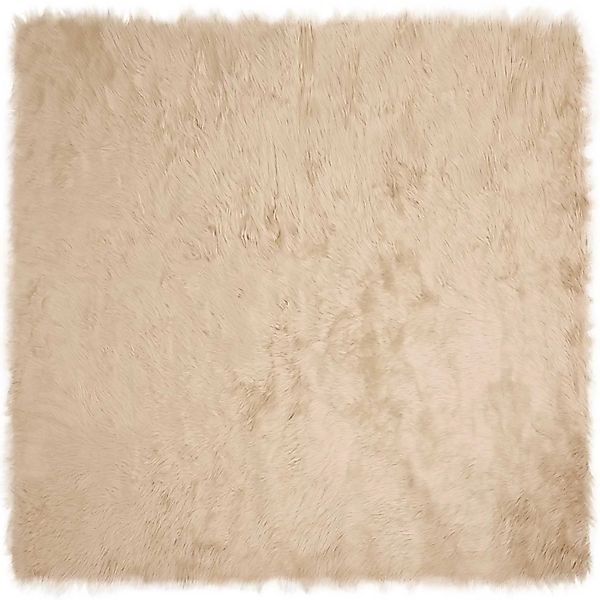 vidaXL Kunstschaffell Teppich Tafalla Beige 120 x 120 cm Polyester 42021487 günstig online kaufen