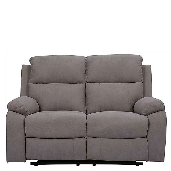 Zweier Sofa mit Relaxfunktion in Grau Stoff 144 cm breit günstig online kaufen