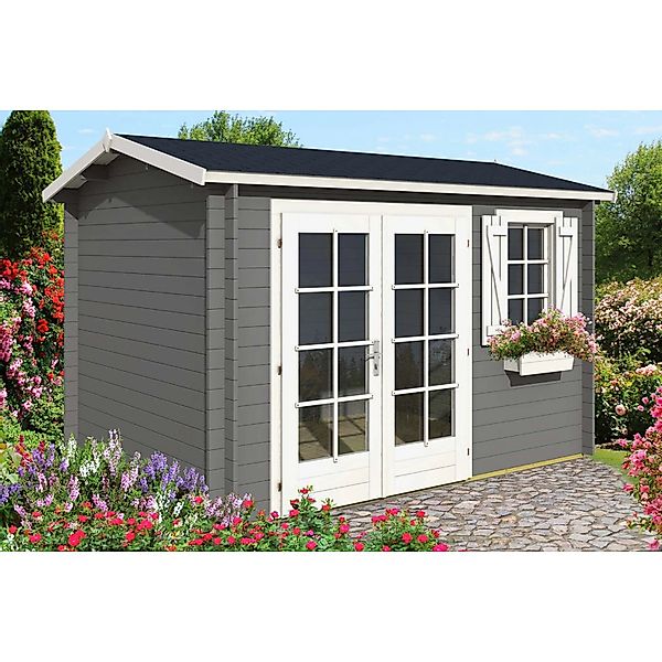 Alpholz Gartenhaus Luisa-28 Satteldach 360 cm x 270 cm Anthrazit günstig online kaufen