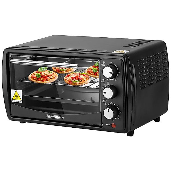 Steinborg SB-3005S Minibackofen 13 Liter 1200 Watt Schwarz günstig online kaufen