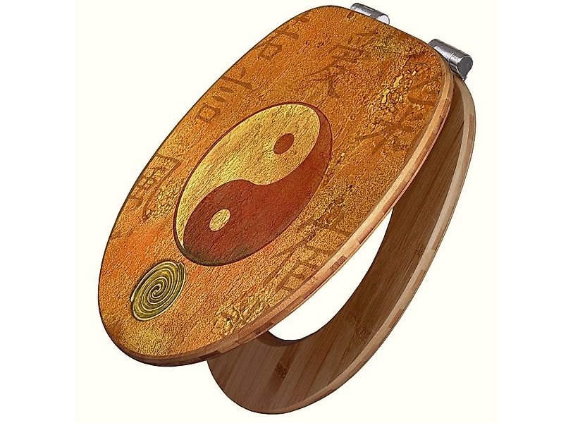 banjado WC-Sitz aus Bambus Motiv Yin Yang (umweltfreundliches Material, int günstig online kaufen