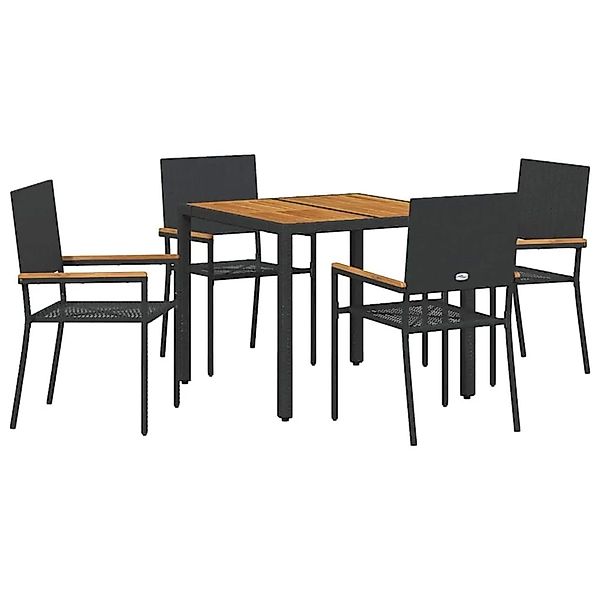 vidaXL Garten Essgruppe 5-Tlg Schwarz und Braun Poly-Rattan 3365404 günstig online kaufen