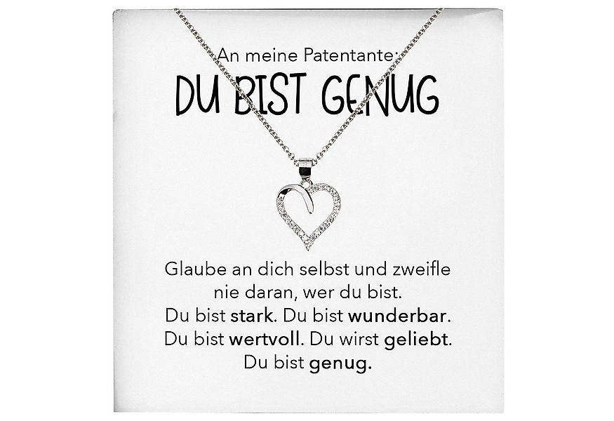 22Feels Schmuckset Du Bist Genug Patentante Geschenk Patin Frauen Herz Hals günstig online kaufen