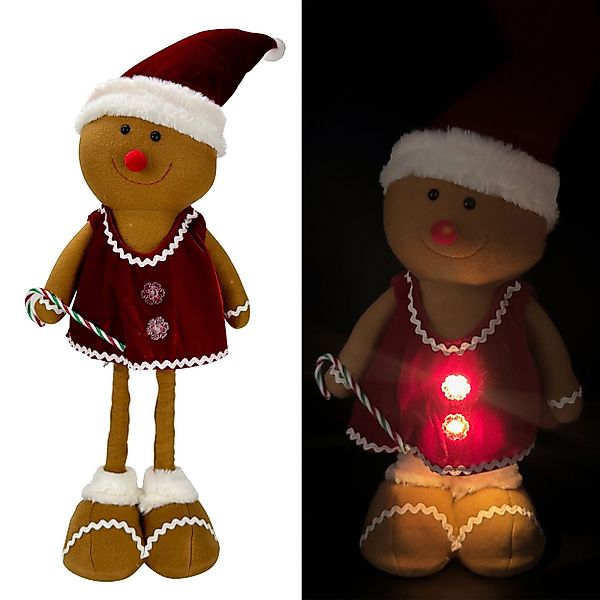 Online-Fuchs Dekofigur Lebkuchenfrau, Lebkuchenmann mit LED-Beleuchtung günstig online kaufen