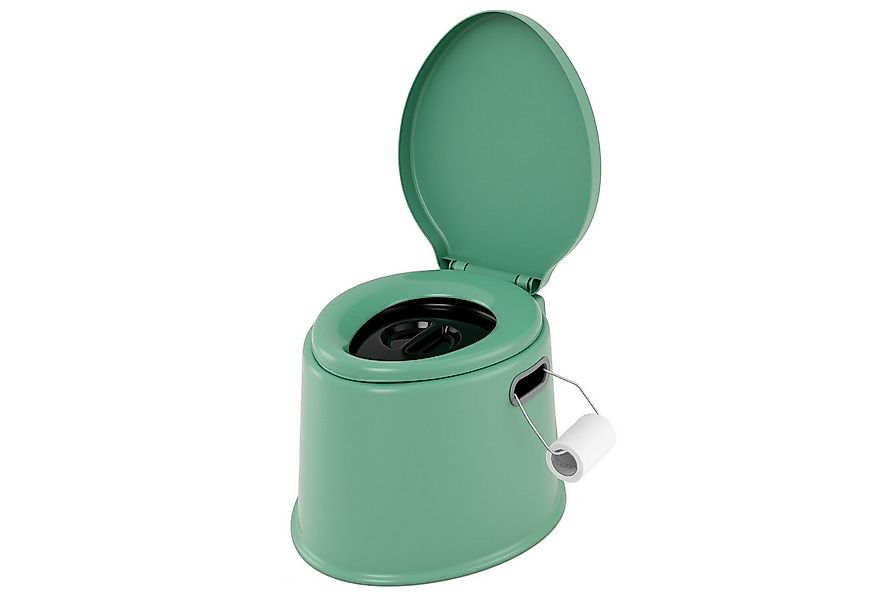 COSTWAY Campingtoilette, tragbar, mit abnehmbarem Eimer, Papierhalter günstig online kaufen