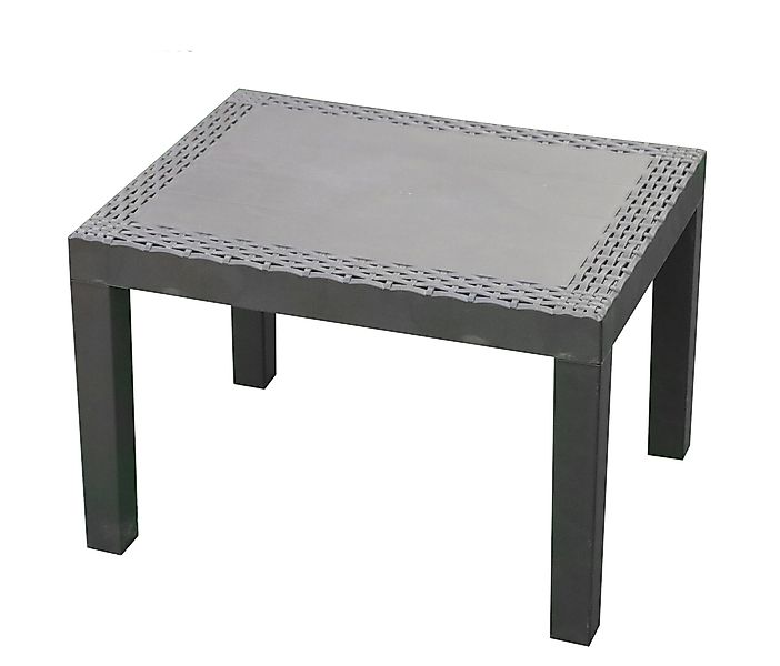 Spetebo Gartentisch Gartentisch anthrazit mit Rattan günstig online kaufen
