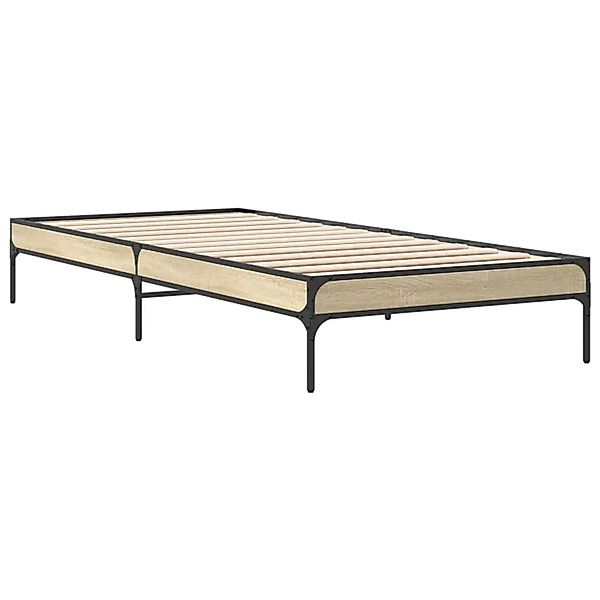 vidaXL Bettgestell Sonoma-Eiche 90x200 cm Holzwerkstoff und Metall 845032 günstig online kaufen