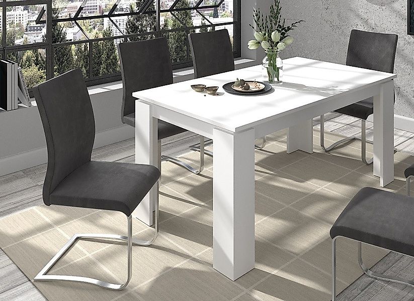 xonox.home Esstisch Esstisch Titan, Ausziehtisch, weiß, 160 (200) x 90 (No- günstig online kaufen