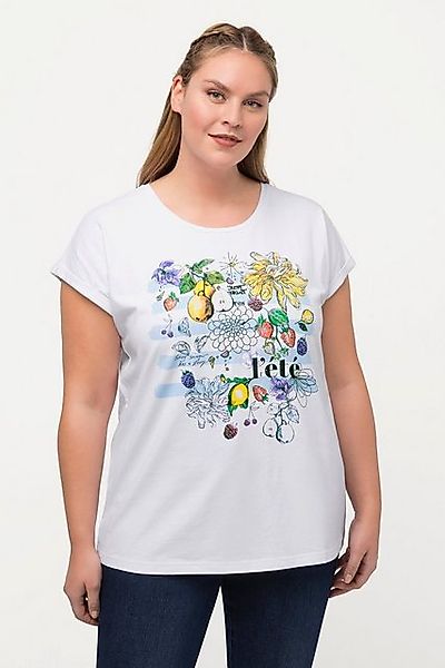 Ulla Popken T-Shirt T-Shirt Früchte Oversized Rundhals Halbarm günstig online kaufen