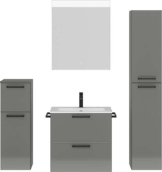 nobilia® Badmöbel-Set Tolvina, (4-St., vormontiert, mit günstig online kaufen