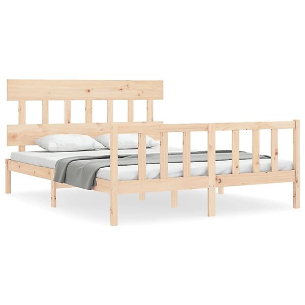 vidaXL Massivholzbett mit Kopfteil 3193341 günstig online kaufen