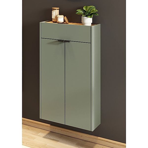 Lomadox Schuhschrank ABERDEEN-01 grün mit Eiche günstig online kaufen