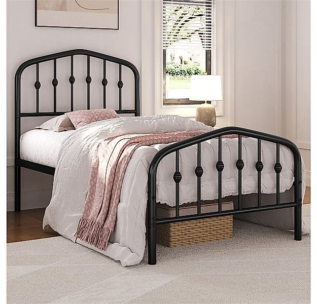 Yaheetech Metallbett 90-160cm (B), Bettrahmen Vintage Bettgestell mit krone günstig online kaufen