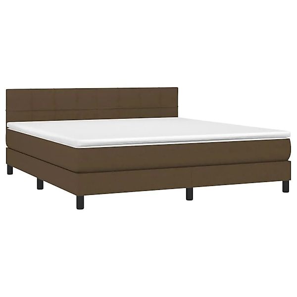 vidaXL Boxspringbett mit Matratze & LED Dunkelbraun 160x200 cm Stoff 313316 günstig online kaufen