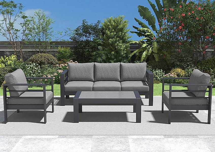 MeXo Gartenlounge-Set Gartenmöbel Set Aluminium Loungeset günstig online kaufen