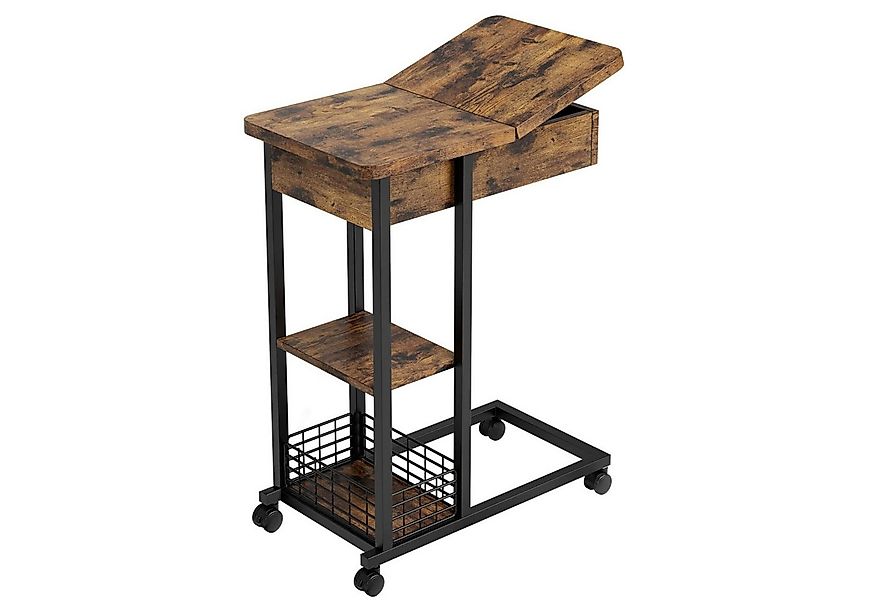 GarveeMore Beistelltisch Beistelltisch C Form, Nachttisch mit Rollen Sofati günstig online kaufen