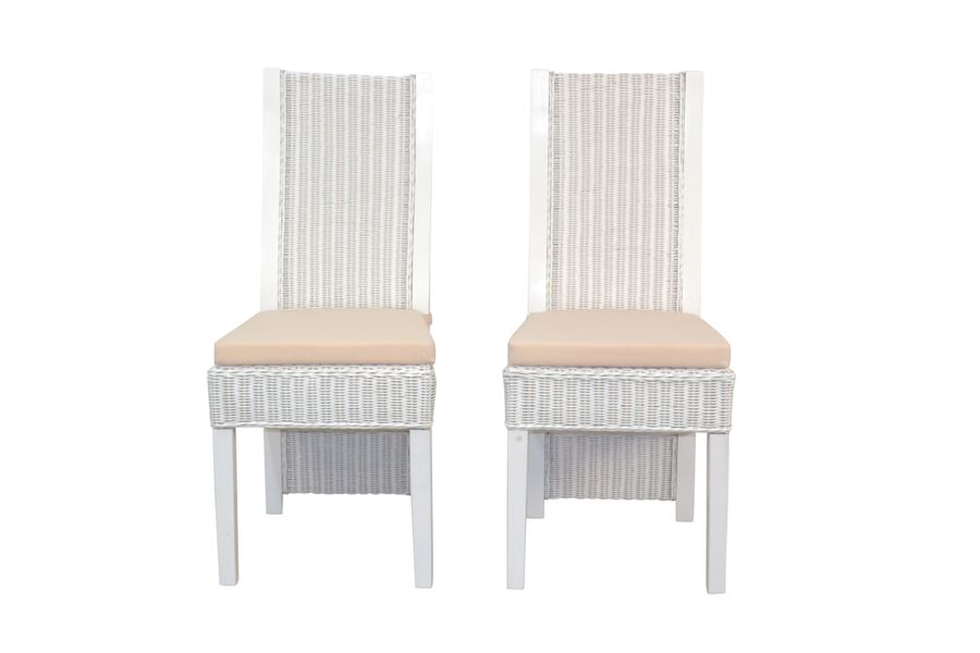 moebel-direkt-online Rattanstuhl Luis 2Rattanstühle inklusive Sitzkissen günstig online kaufen