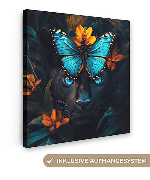 OneMillionCanvasses® Leinwandbild Panther - Schmetterling - günstig online kaufen