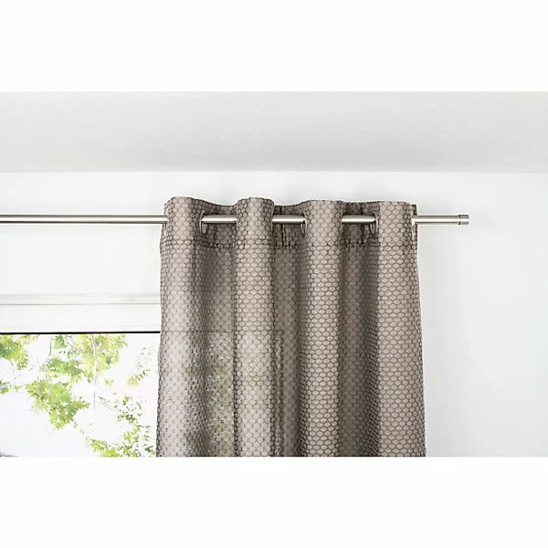 Ösenvorhang 2er Pack Dot taupe B/L: ca. 135x245 cm günstig online kaufen