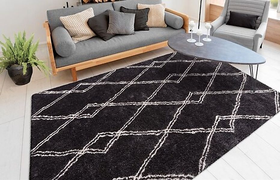 my home Hochflor-Teppich »Alva«, rechteckig, 27 mm Höhe, Wohnzimmer günstig online kaufen