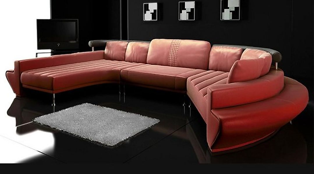 BULLHOFF Wohnlandschaft Ledersofa Designsofa U Wohnlandschaft Rund Couch XX günstig online kaufen