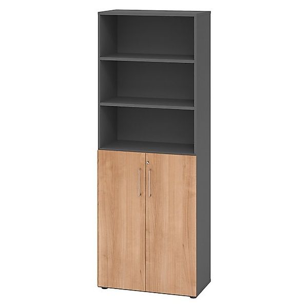 bümö Aktenschrank smart Kombischrank - 3 plus 3 Ordnerhöhen Dekor: Graphit/ günstig online kaufen