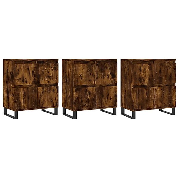 vidaXL Sideboards 3 Stk Räuchereiche Holzwerkstoff 3190210 günstig online kaufen