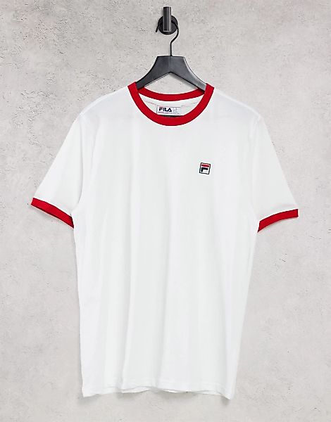 Fila – Marconi – T-Shirt mit Box-Logo und farblich abgesetzten Abschlüssen günstig online kaufen