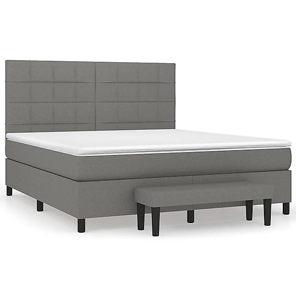 vidaXL Boxspringbett mit Matratze Dunkelgrau 160x200 cm Stoff1359654 günstig online kaufen