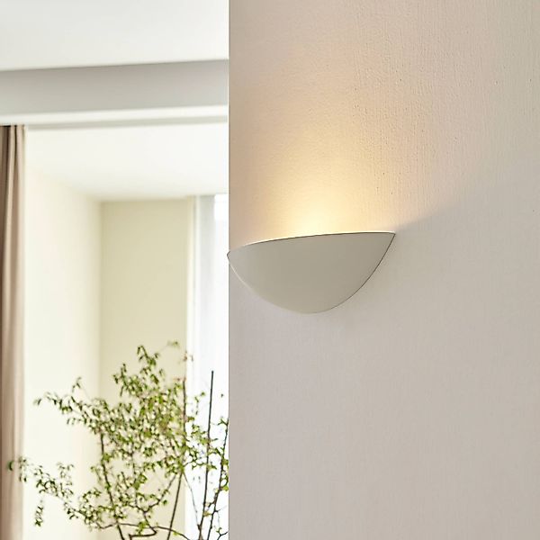 Lindby Wandlampe Guilia, weiß, Gips, 40 cm, E27, bemalbar günstig online kaufen