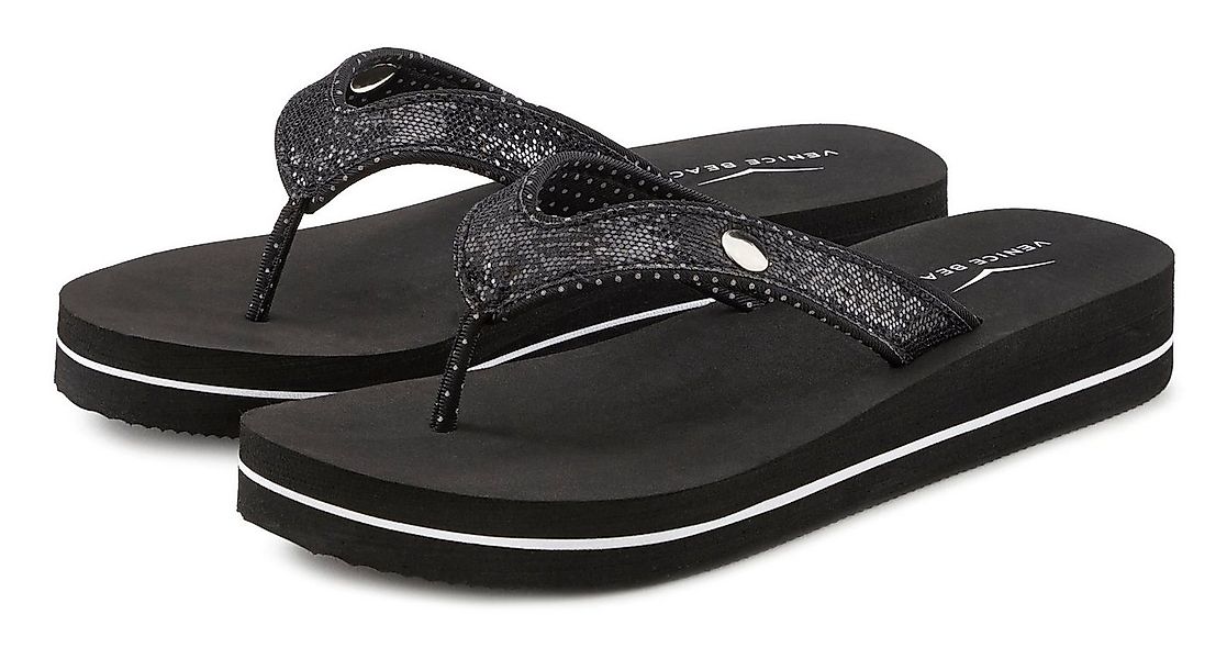 Venice Beach Sandale, Pantolette, Badezehentrenner mit Glitzerdetails, ohne günstig online kaufen